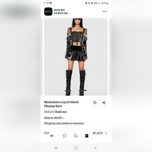 Modulation liquid velvet pleated skirr